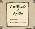 Certificate of Apathy