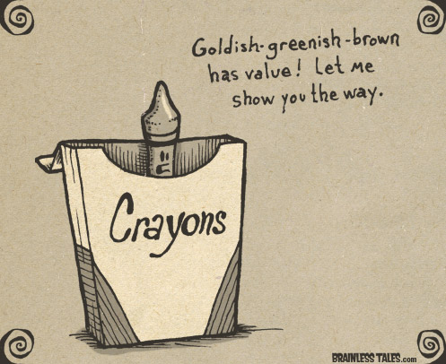 Goldish Greenish Brown Crayon